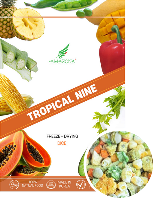 아마조나 앵무새 트로피칼나인 동결건조 과일 간식 사료 다이스, 50g, 1개