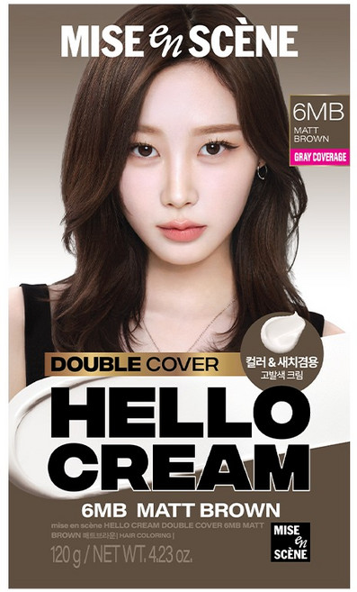 미쟝센 헬로크림 더블커버 새치 겸용 염모제, 매트브라운, 1개