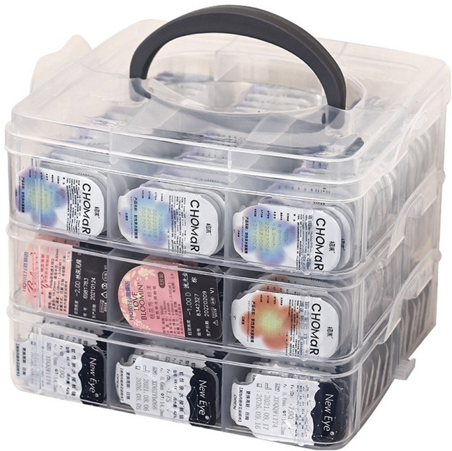 키밍 일회용 렌즈 수납 정리 케이스 18칸, 투명, 1개