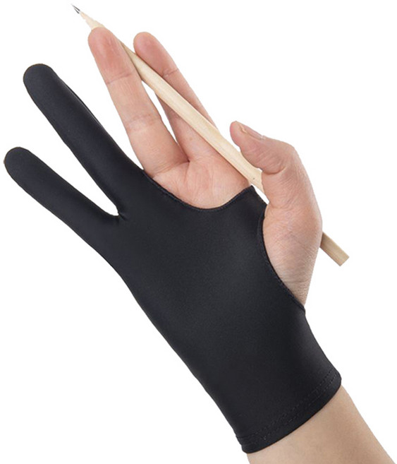 터치필 드로잉장갑 양손겸용 밀착형 단층 3p, 블랙