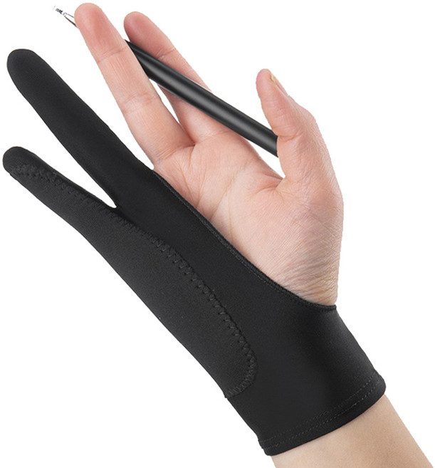 터치필 드로잉장갑 양손겸용 보통형 3층 3p, 블랙