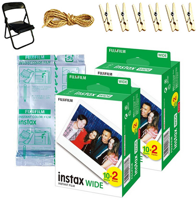 FUJIFILM 富士 instax 寬幅底片 50p + 相片椅 隨機出貨 + 相片線組, 1套, wide film
