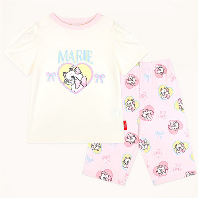 mollimelli friends 兒童迪士尼瑪麗貓愛心蝴蝶結居家服套裝
