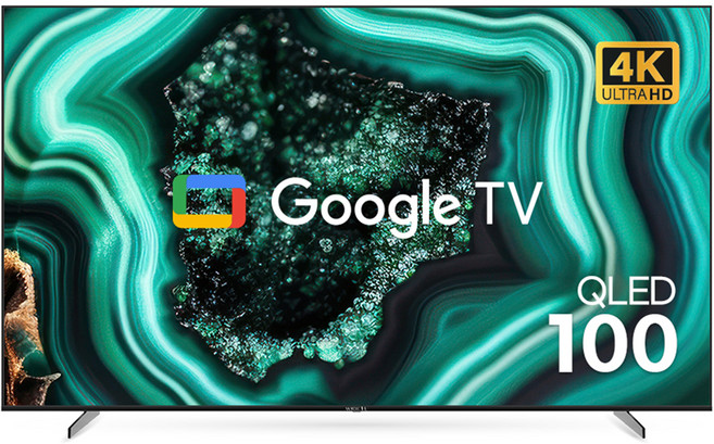 와이드뷰 4K UHD QLED 구글 스마트 TV, 254cm(100인치), EKW1001QA, 스탠드형, 방문설치