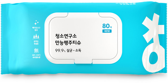 청소연구소 살균소독 만능 행주 티슈, 80개, 1개