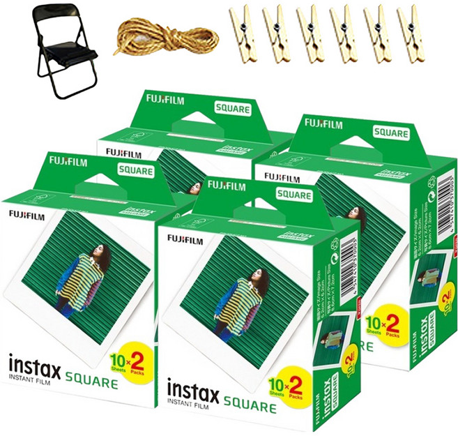 인스탁스 스퀘어필름 80p + 포토체어 랜덤발송 + 포토라인 세트, 1세트