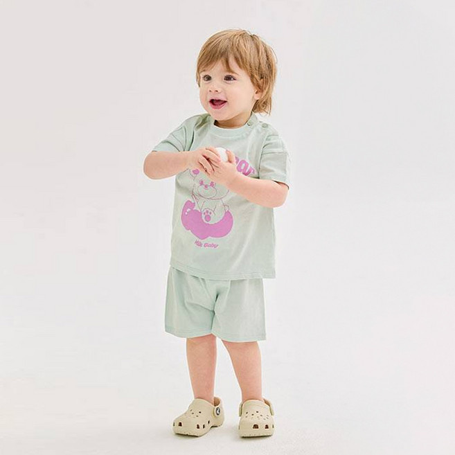 MilkBaby 嬰幼兒小熊夏季室內上下裝套裝