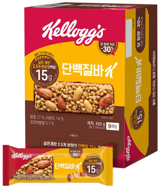 Kellogg's 家樂氏 蛋白質棒K, 450g, 1個