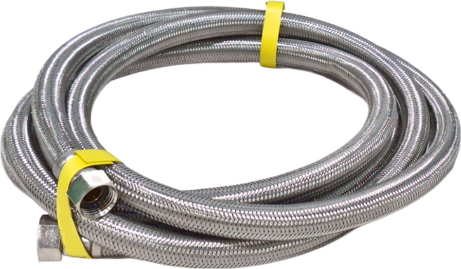 新多多小舖 六分管四分頭鋼絲軟管 鋼絲304不鏽鋼 內管PVC 四分螺牙內徑1.9公分, 1條