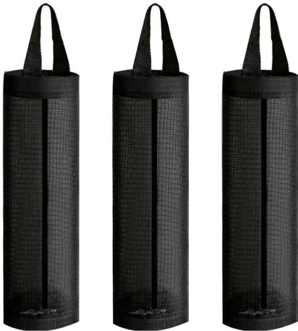 지리즈 비닐봉투 정리 보관 수납걸이, 블랙, 3개