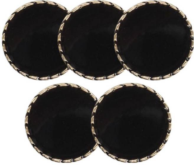 동대문단추왕 고급 사출 빗살에폭 단추 21mm, 블랙G, 5개