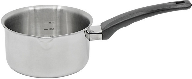 한일스텐레스 통3중 스텐 밀크팬, 실버, 1개, 14cm