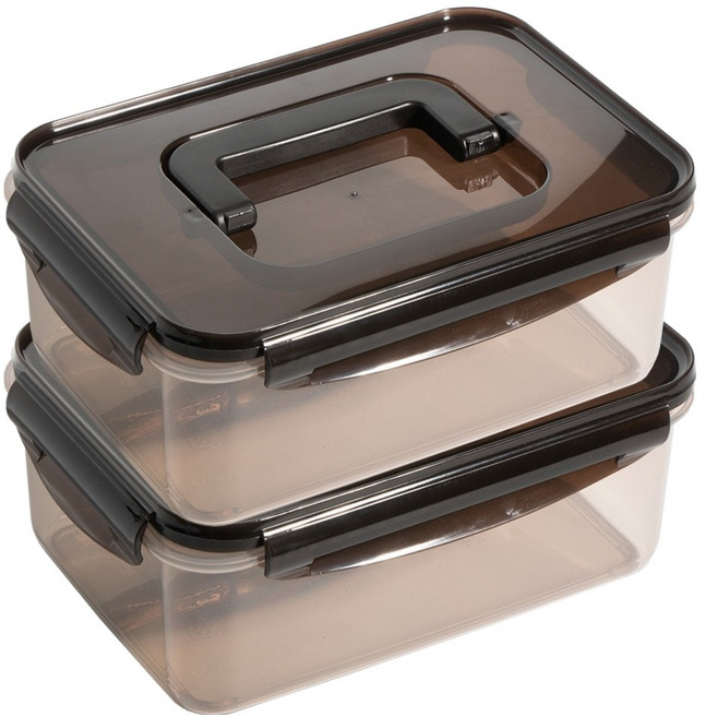 나누담 더 단단한 블랙 김치통 핸디형, 2L, 2개