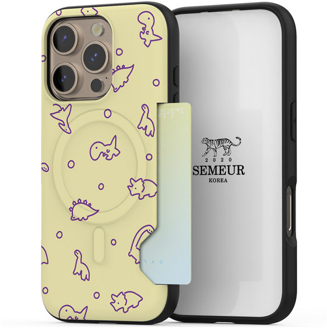 케이스퍼시픽 다이노패턴 맥세이프 카드수납 휴대폰 케이스