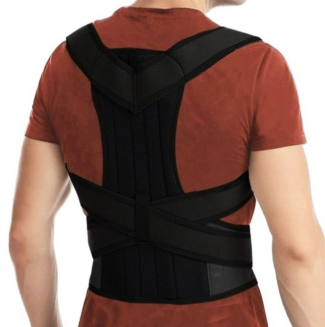 홈멧 자세밴드 프리미엄 척추 숄더 허리보호대 블랙, 1개