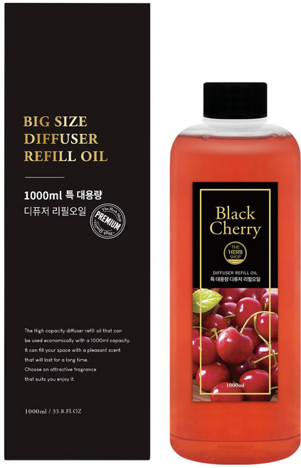 더허브샵 리필 오일, 블랙체리, 1L, 1개