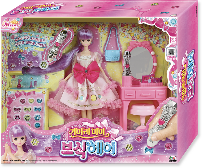 미미월드 긴머리 미미 보석헤어 인형, 혼합색상, 1개