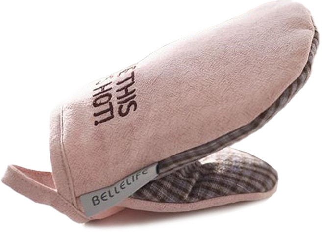 벨라이프 체크매치 자수 주방장갑, 인디핑크