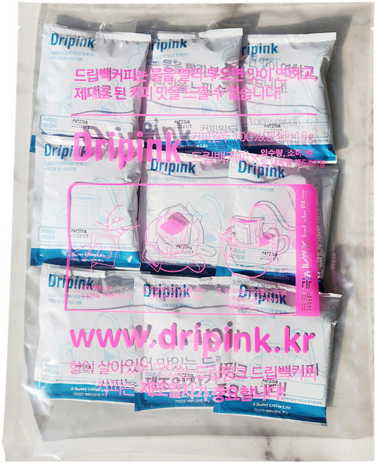 드립핑크 디카페인 드립백커피 카페인제거 99.9%, 10g, 35개입, 1개