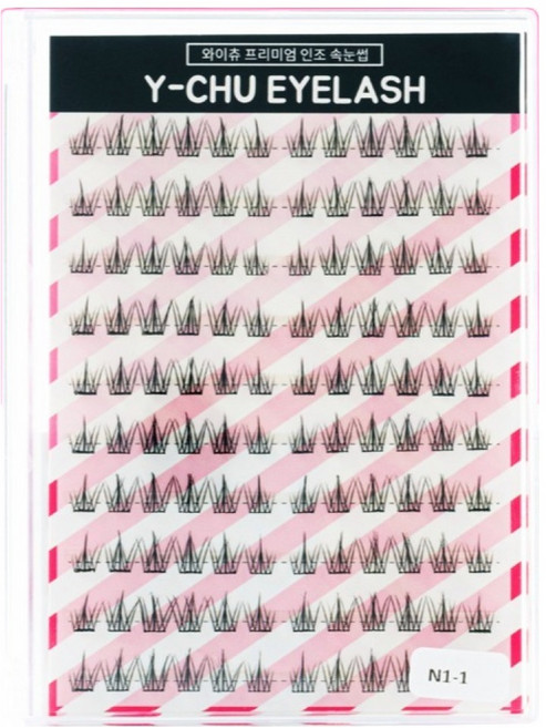 와이츄 대용량 노글루 가닥 속눈썹 N-1-1, 블랙, 1개