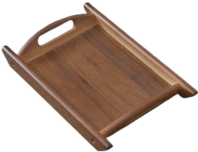 꼬까 우드 손잡이 와이드 쟁반, 1개