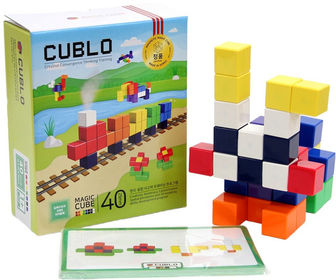 큐블로 아동용 매직큐브 자석블럭 매직40 25mm, 1개