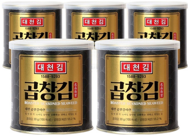 대천김 곱창캔김, 30g, 5개