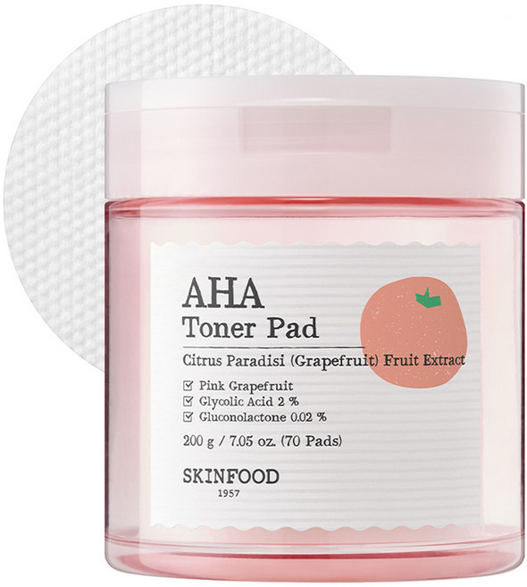 스킨푸드 핑크자몽 아하 토너 패드 200g, 1개, 70개입