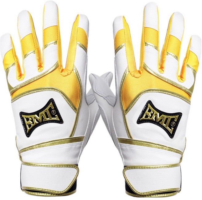 BMC PRO25 배팅장갑 BPR-230 양손용, 화이트 + 옐로우, 1세트