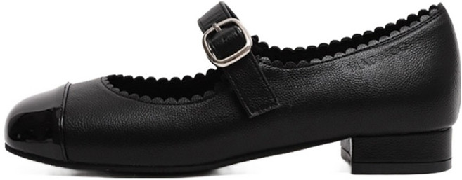 MAC MOC 迷你荷葉邊拼接瑪莉珍平底鞋 2cm