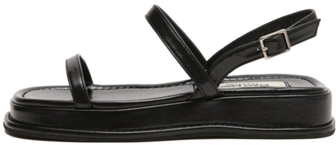 마크모크 여성용 베르베르 쿠셔닝 통굽 스트랩 샌들 3.2cm