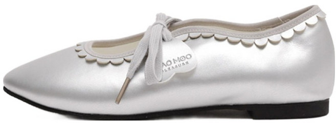 MAC MOC Lily芭蕾舞伶纖細鞋頭愛心吊飾瑪莉珍平底鞋 1cm