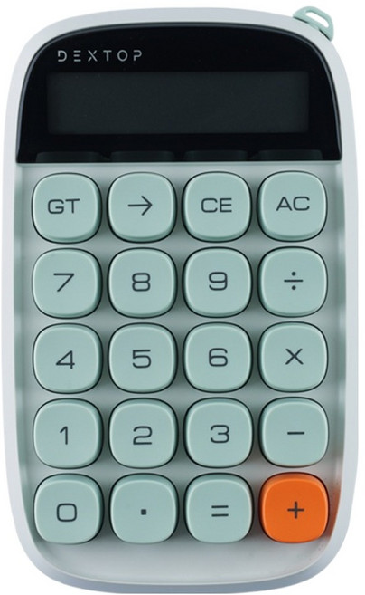 덱스탑 포켓 10자리 기계식 레트로 느낌 계산기 GC-D10A, 그레이 그린, 1개
