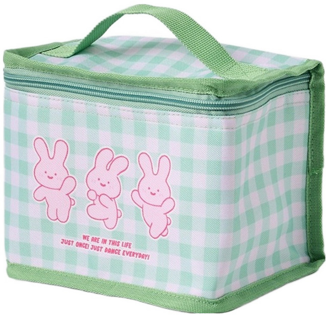 버터 버터샵 딸기 피크닉 캔버스 보온보냉백, 핑크, 1개