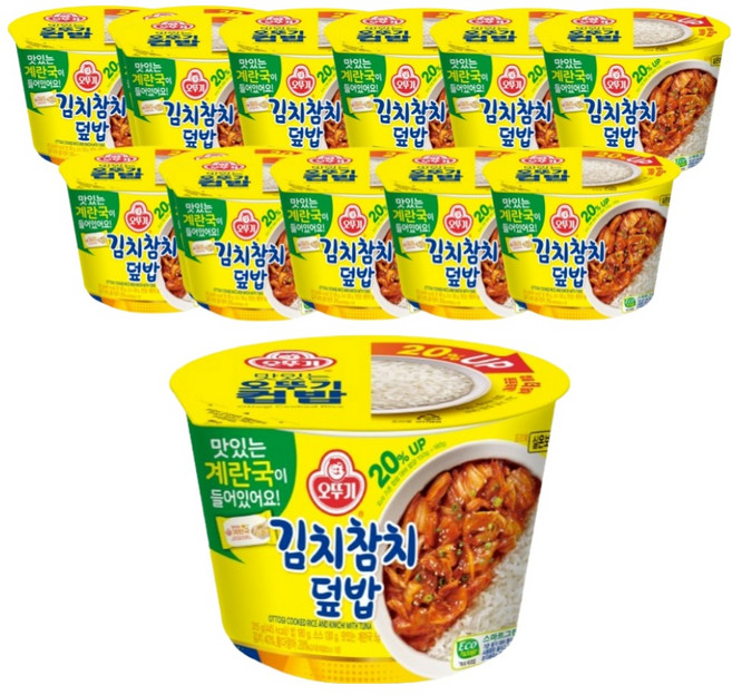 오뚜기 김치참치덮밥 즉석국, 12개, 315g