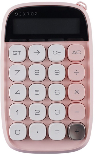 덱스탑 포켓 10자리 기계식 레트로 느낌 계산기 GC-D10A, 플라밍고 핑크, 1개