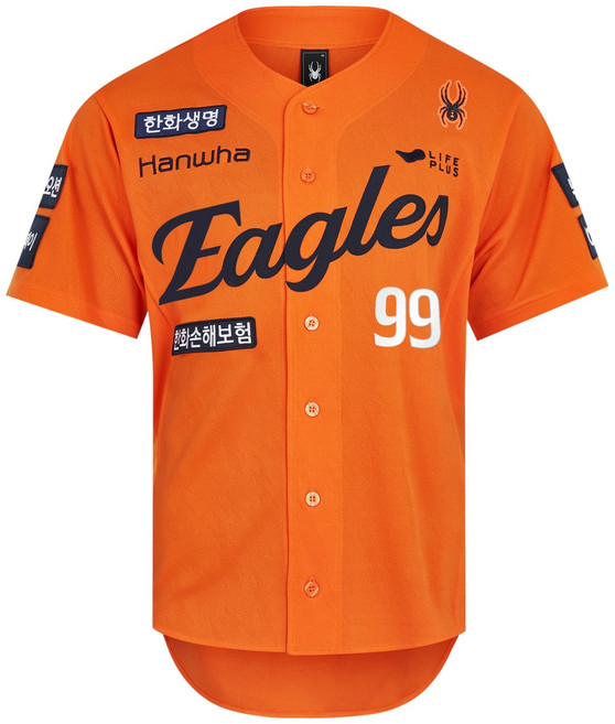 스파이더 남성용 25년 한화이글스 어센틱 홈 유니폼