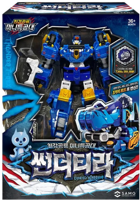 미니특공대 최강공룡 시즌7 썬더티라 로봇장난감, 블루, 1개