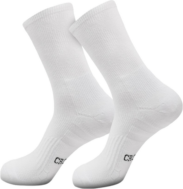 크로커다일 여성용 런닝 압박 쿠션 장목 양말 2족 세트, 화이트, 1세트