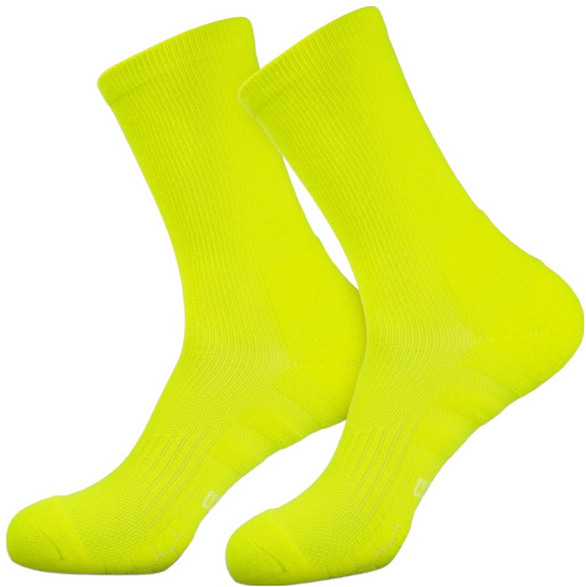 크로커다일 여성용 런닝 압박 쿠션 장목 양말 2족 세트, 라임, 1세트