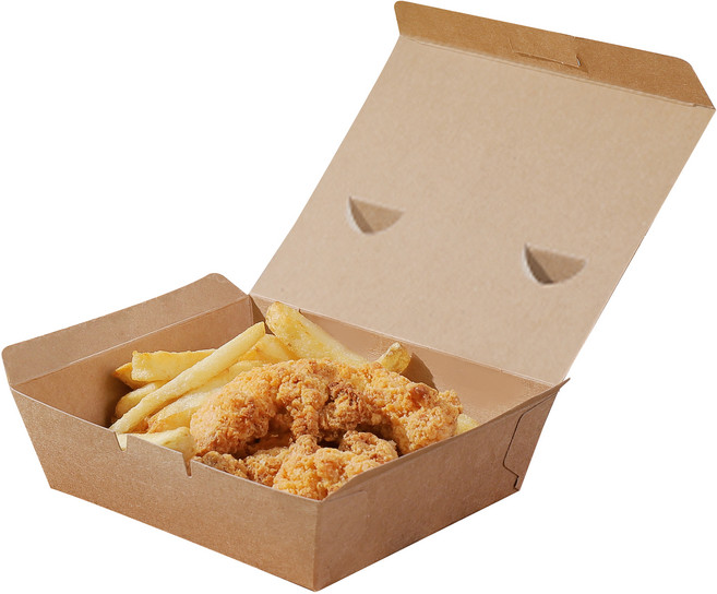 크라프트 일회용 포장용기 사이드 도시락 1호, 200개입, 1개