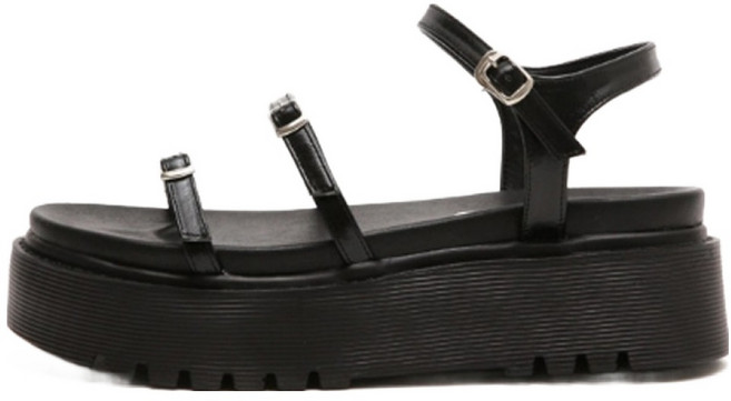 마크모크 여성용 메이브 통굽 플랫폼 스트랩 샌들 6cm