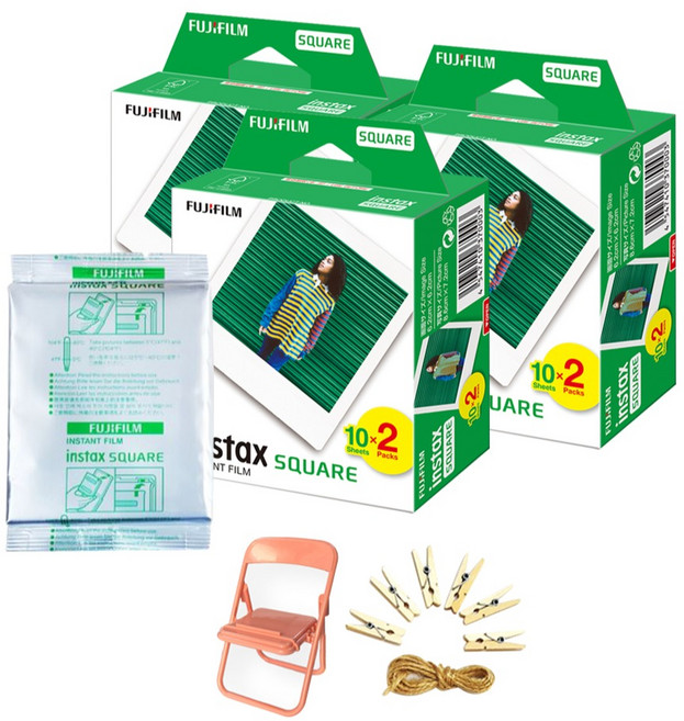 인스탁스 스퀘어필름 70p + 포토체어 랜덤발송 + 포토라인 세트, 1세트