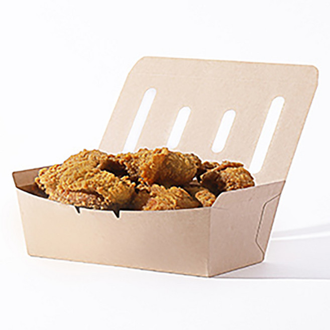 크라프트 타공형 치킨박스 소, 100개입, 1개