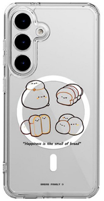 디자인플러스 맥세이프 투명 젤하드 휴대폰 케이스 빵 시리즈