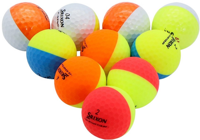 스릭슨 유니크에픽 디바이드 반반 골프공 로스트볼 특S+, 1개, 10개입, 혼합색상