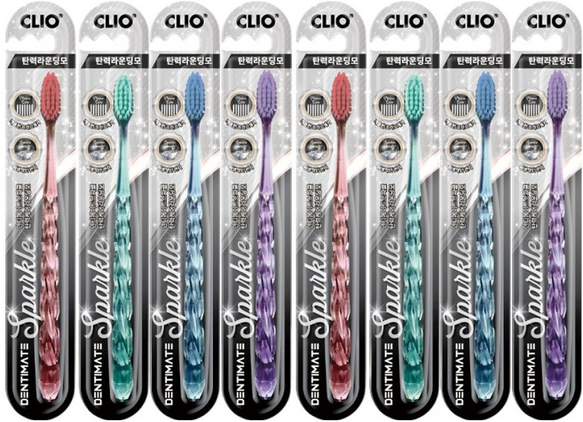 크리오 덴티메이트 스파클 탄력케어 라운딩모 칫솔 4종 x 2p 세트, 1세트