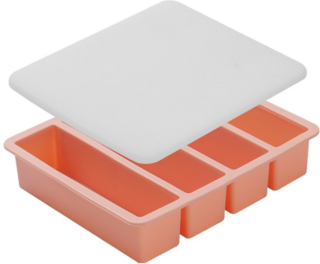 누리브 직사각 얼음 트레이 텀블러용 + 덮개 세트, 핑크, 1세트