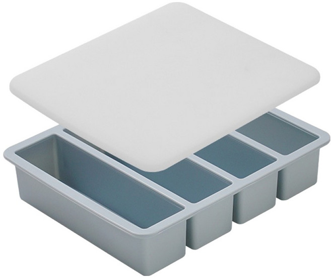 누리브 직사각 얼음 트레이 텀블러용 + 덮개 세트, 블루, 1세트