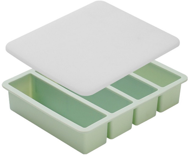 누리브 직사각 얼음 트레이 텀블러용 + 덮개 세트, 그린, 1세트